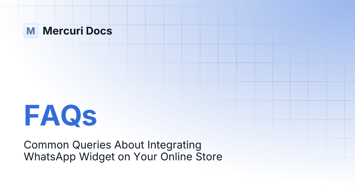 FAQs | Mercuri Docs